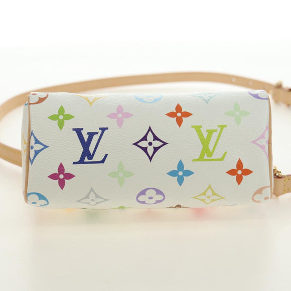 LOUIS VUITTON Multicolor Nano Speedy Hand Bag 2way White M13391 Auth 181947SAM