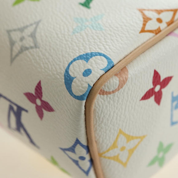 LOUIS VUITTON Multicolor Nano Speedy Hand Bag 2way White M13391 Auth 181947SAM