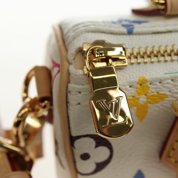 LOUIS VUITTON Multicolor Nano Speedy Hand Bag 2way White M13391 Auth 181947SAM