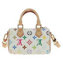 LOUIS VUITTON Multicolor Nano Speedy Hand Bag 2way White M13391 Auth 181947SAM-2