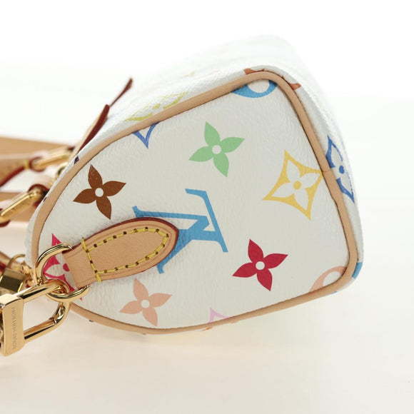LOUIS VUITTON Multicolor Nano Speedy Hand Bag 2way White M13391 Auth 181947SAM