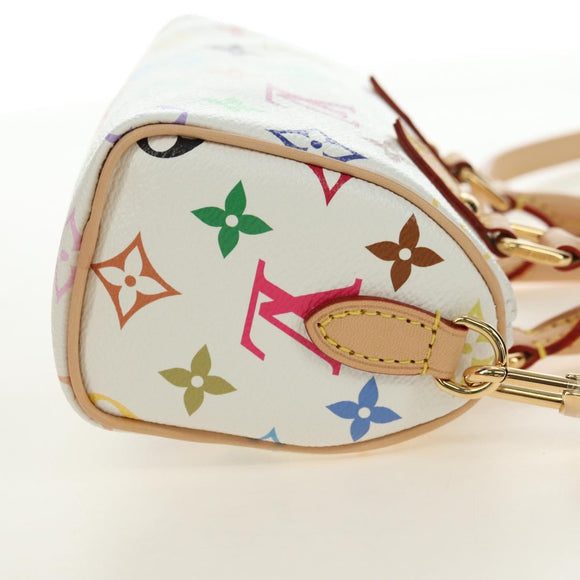LOUIS VUITTON Multicolor Nano Speedy Hand Bag 2way White M13391 Auth 181947SAM