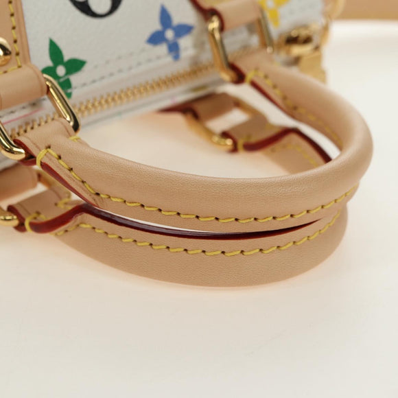 LOUIS VUITTON Multicolor Nano Speedy Hand Bag 2way White M13391 Auth 181947SAM