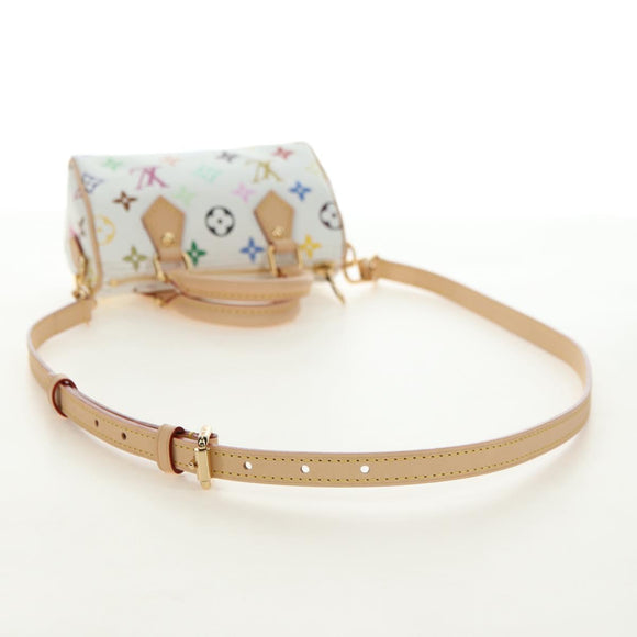 LOUIS VUITTON Multicolor Nano Speedy Hand Bag 2way White M13391 Auth 181947SAM