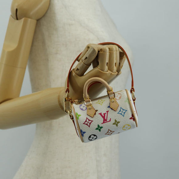 LOUIS VUITTON Multicolor Micro Speedy Bag Charm White M03729 LV Auth 181949SAM
