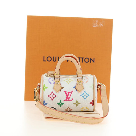 LOUIS VUITTON Multicolor Micro Speedy Bag Charm White M03729 LV Auth 181949SAM