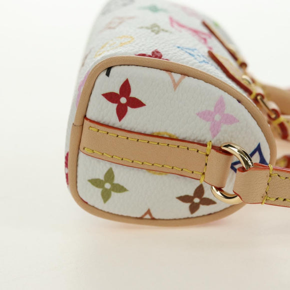 LOUIS VUITTON Multicolor Micro Speedy Bag Charm White M03729 LV Auth 181949SAM