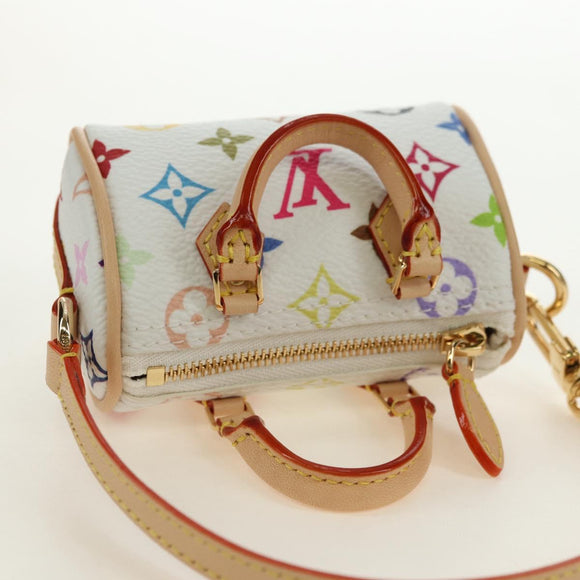 LOUIS VUITTON Multicolor Micro Speedy Bag Charm White M03729 LV Auth 181949SAM