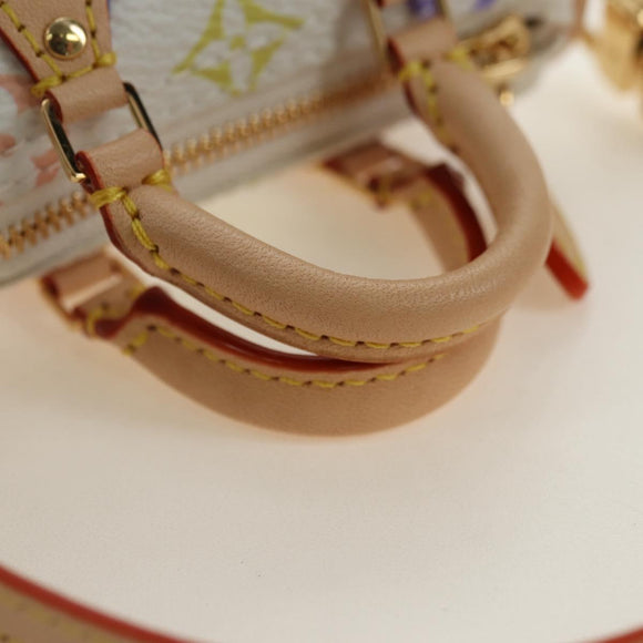 LOUIS VUITTON Multicolor Micro Speedy Bag Charm White M03729 LV Auth 181949SAM