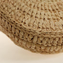 SAINT LAURENT Ketten-Schultertasche Raffia Beige Gold Auth 181954M-14