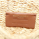 SAINT LAURENT Ketten-Schultertasche Raffia Beige Gold Auth 181954M-18