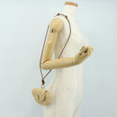 SAINT LAURENT Ketten-Schultertasche Raffia Beige Gold Auth 181954M-22