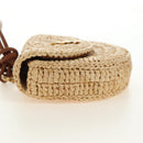SAINT LAURENT Ketten-Schultertasche Raffia Beige Gold Auth 181954M-4