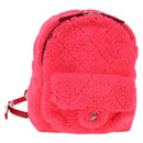 CHANEL Matelasse Kettenrucksack Stapel Pink Silber CC Auth 181955M-1