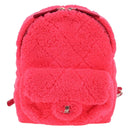 CHANEL Matelasse Kettenrucksack Stapel Pink Silber CC Auth 181955M-2