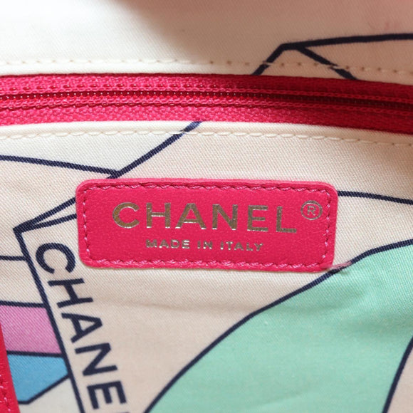 CHANEL Matelasse Kettenrucksack Stapel Pink Silber CC Auth 181955M