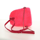 CHANEL Matelasse Kettenrucksack Stapel Pink Silber CC Auth 181955M-7