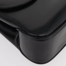 GUCCI Hand Bag Leather Black Gold Auth 181956V-9