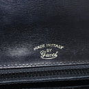 GUCCI Hand Bag Leather Black Gold Auth 181956V-18