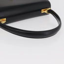 GUCCI Hand Bag Leather Black Gold Auth 181956V-7