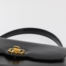 GUCCI Hand Bag Leather Black Gold Auth 181956V-8