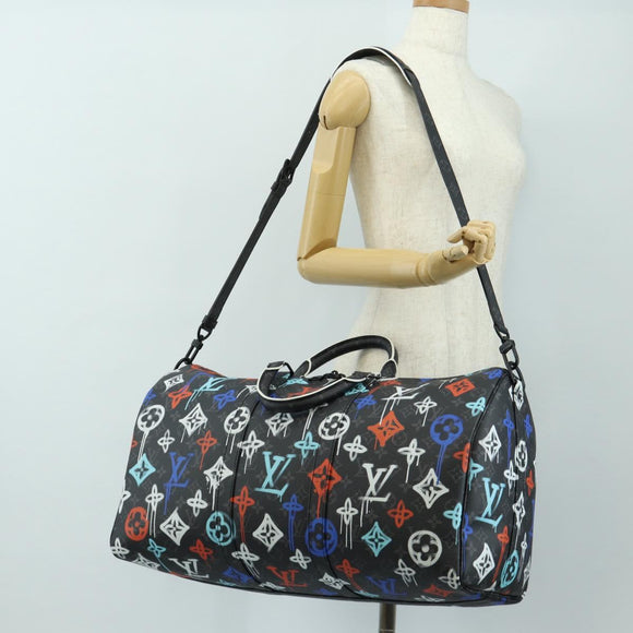 LOUIS VUITTON Eclipse Graffiti Keepall Bandouliere 50 Bag M21384 Auth 181959SM