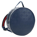 GUCCI Sherry Line Double G Backpack Leather Navy Silver Red 752358 Auth 181963M-1