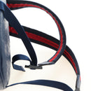 GUCCI Sherry Line Double G Backpack Leather Navy Silver Red 752358 Auth 181963M-15