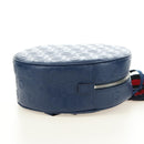 GUCCI Sherry Line Double G Backpack Leather Navy Silver Red 752358 Auth 181963M-4