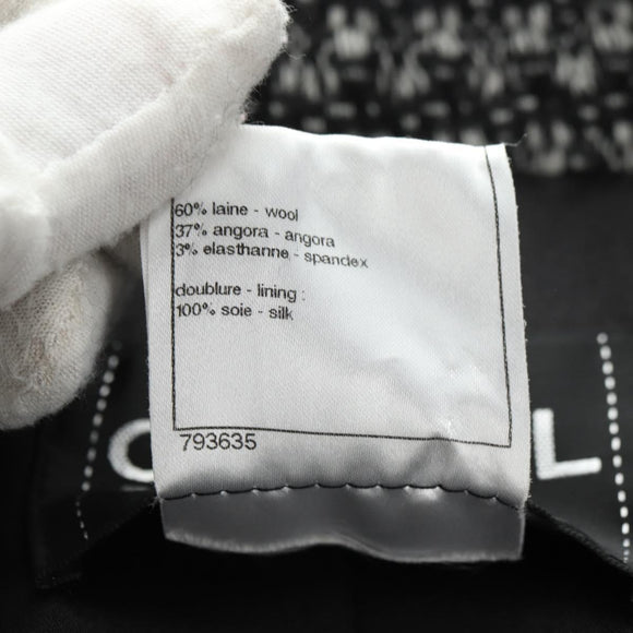 CHANEL Mantel Wolle Schwarz CC Auth 181967V