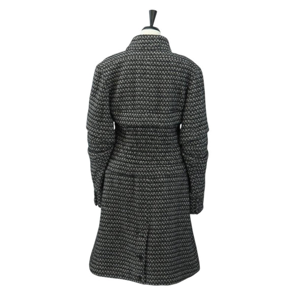 CHANEL Mantel Wolle Schwarz CC Auth 181967V