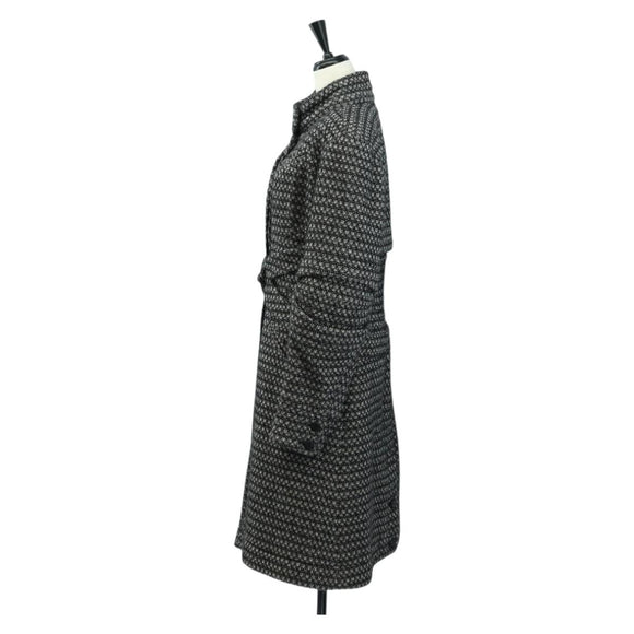 CHANEL Mantel Wolle Schwarz CC Auth 181967V