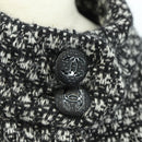 CHANEL Mantel Wolle Schwarz CC Auth 181967V-5
