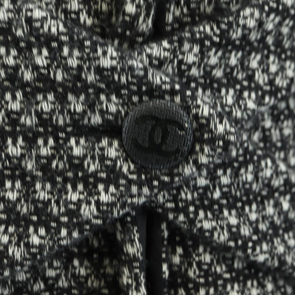 CHANEL Mantel Wolle Schwarz CC Auth 181967V