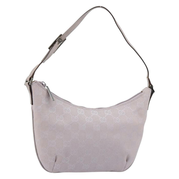 GUCCI GG Canvas Shoulder Bag Lavende Silver 32160 Auth 181980A