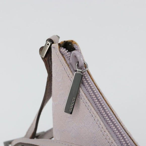 GUCCI GG Canvas Shoulder Bag Lavende Silver 32160 Auth 181980A
