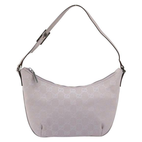 GUCCI GG Canvas Shoulder Bag Lavende Silver 32160 Auth 181980A