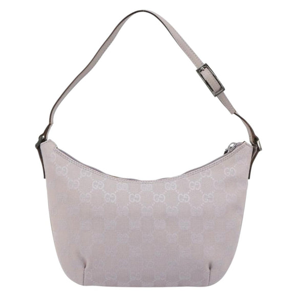 GUCCI GG Canvas Shoulder Bag Lavende Silver 32160 Auth 181980A