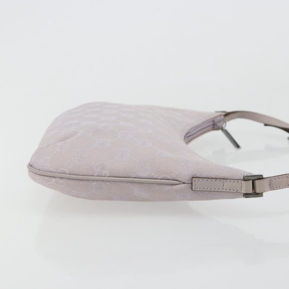 GUCCI GG Canvas Shoulder Bag Lavende Silver 32160 Auth 181980A