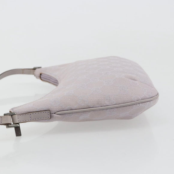 GUCCI GG Canvas Shoulder Bag Lavende Silver 32160 Auth 181980A