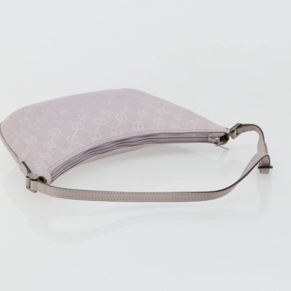 GUCCI GG Canvas Shoulder Bag Lavende Silver 32160 Auth 181980A