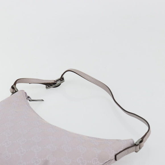 GUCCI GG Canvas Shoulder Bag Lavende Silver 32160 Auth 181980A