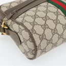 GUCCI GG Supreme Web Sherry Line Bag PVC Beige Gold 56 02 004 Auth 181982-15