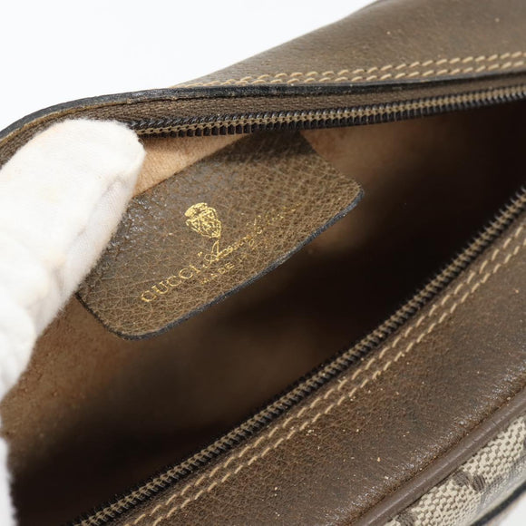 GUCCI GG Supreme Web Sherry Line Bag PVC Beige Gold 56 02 004 Auth 181982