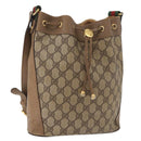 GUCCI GG Supreme Web Sherry Line Bag PVC Beige Gold 41 02 034 Auth 181983-1