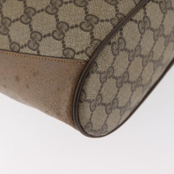 GUCCI GG Supreme Web Sherry Line Bag PVC Beige Gold 41 02 034 Auth 181983