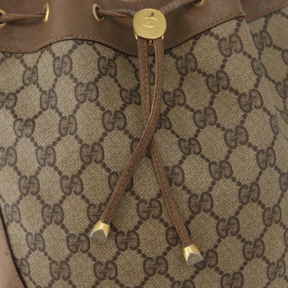 GUCCI GG Supreme Web Sherry Line Bag PVC Beige Gold 41 02 034 Auth 181983