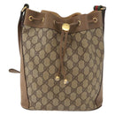 GUCCI GG Supreme Web Sherry Line Bag PVC Beige Gold 41 02 034 Auth 181983-13