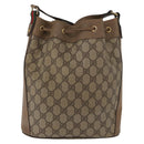 GUCCI GG Supreme Web Sherry Line Bag PVC Beige Gold 41 02 034 Auth 181983-2