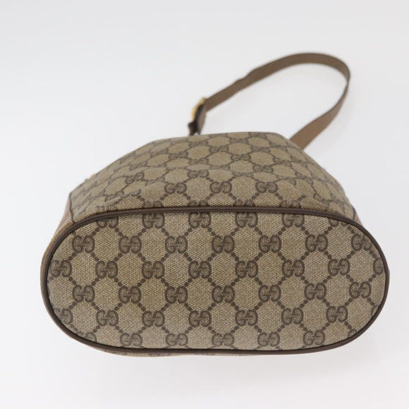 GUCCI GG Supreme Web Sherry Line Bag PVC Beige Gold 41 02 034 Auth 181983